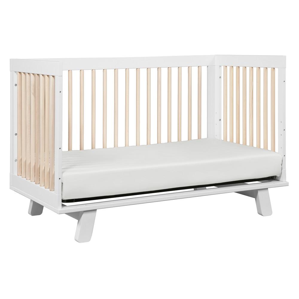 Babyletto Hudson 3-in-1 Crib with Toddler Bed Conversion Kit (White/Washed Natural) IN-STOCK-Nursery-Million Dollar Baby-028453 WN-babyandme.ca