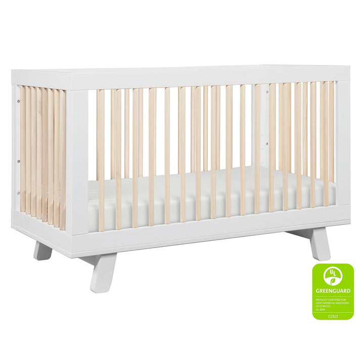 Babyletto Hudson 3-in-1 Crib with Toddler Bed Conversion Kit (White/Washed Natural) IN-STOCK-Nursery-Million Dollar Baby-028453 WN-babyandme.ca