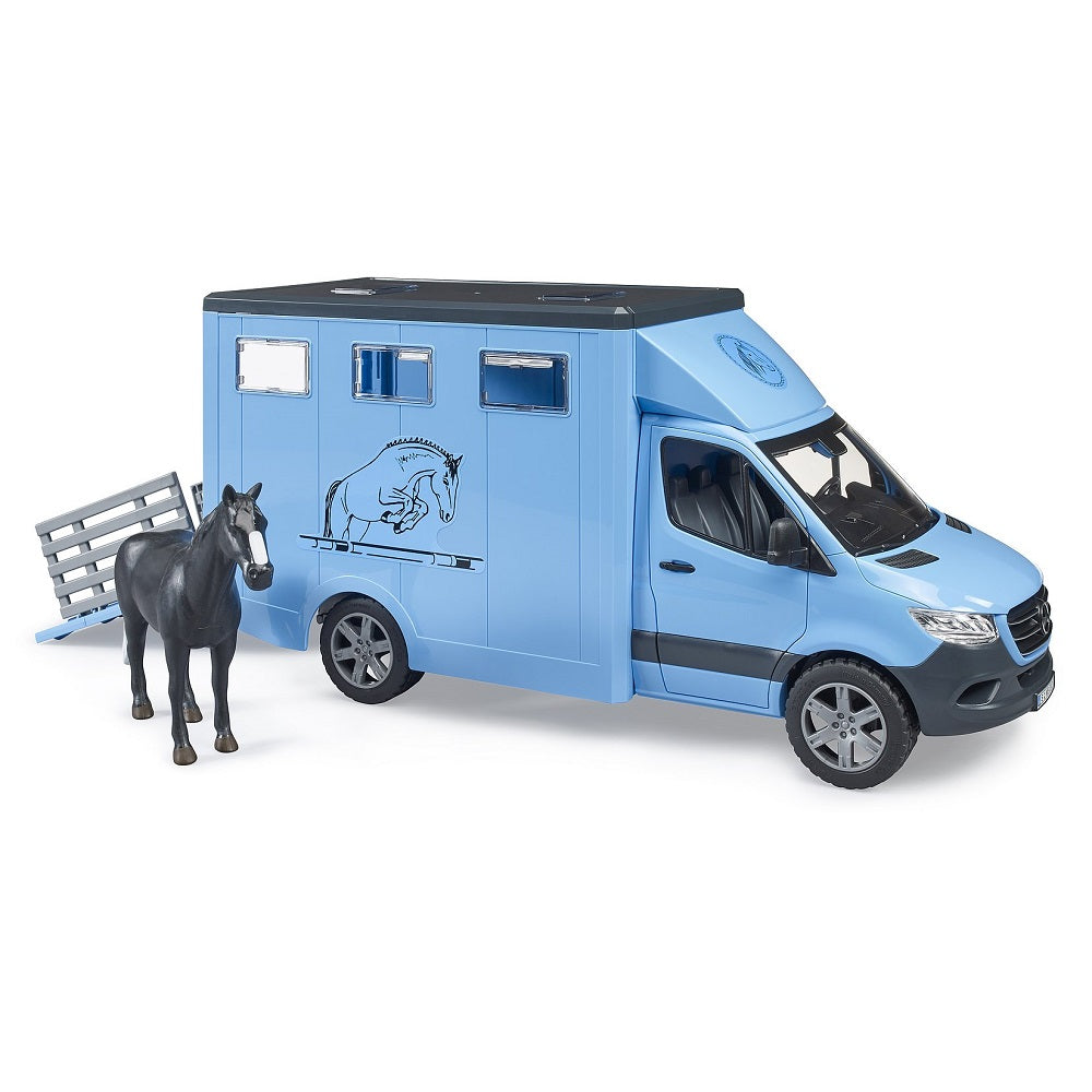 Bruder MB Sprinter Animal Transporter with 1 Horse-Toys & Learning-Bruder-030155 MB-babyandme.ca