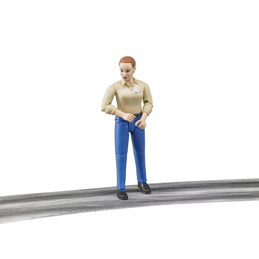 Bruder Woman, Light Skin Tone, Blue Trousers-Toys & Learning-Bruder-028575-babyandme.ca