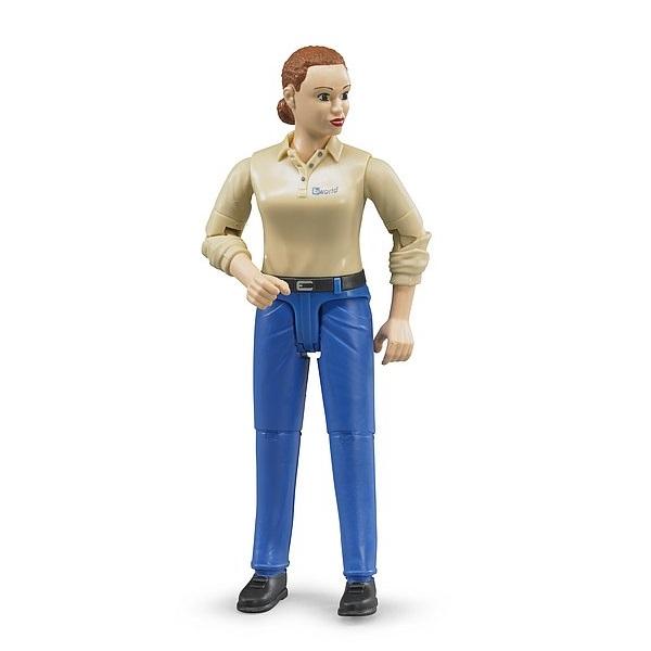 Bruder Woman, Light Skin Tone, Blue Trousers-Toys & Learning-Bruder-028575-babyandme.ca