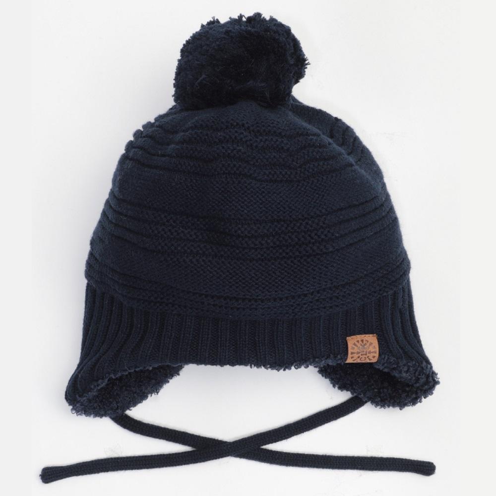 Calikids W2025 Cotton Knit Winter Hat (Navy)-Apparel-Calikids-9-24 Months-028048 NY INF-babyandme.ca