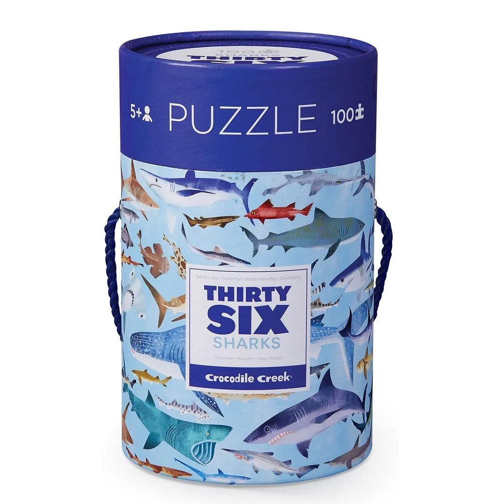 Crocodile Creek 100-Piece Puzzle (Thirty Six Sharks)-Toys & Learning-Crocodile Creek-024024 SH-babyandme.ca