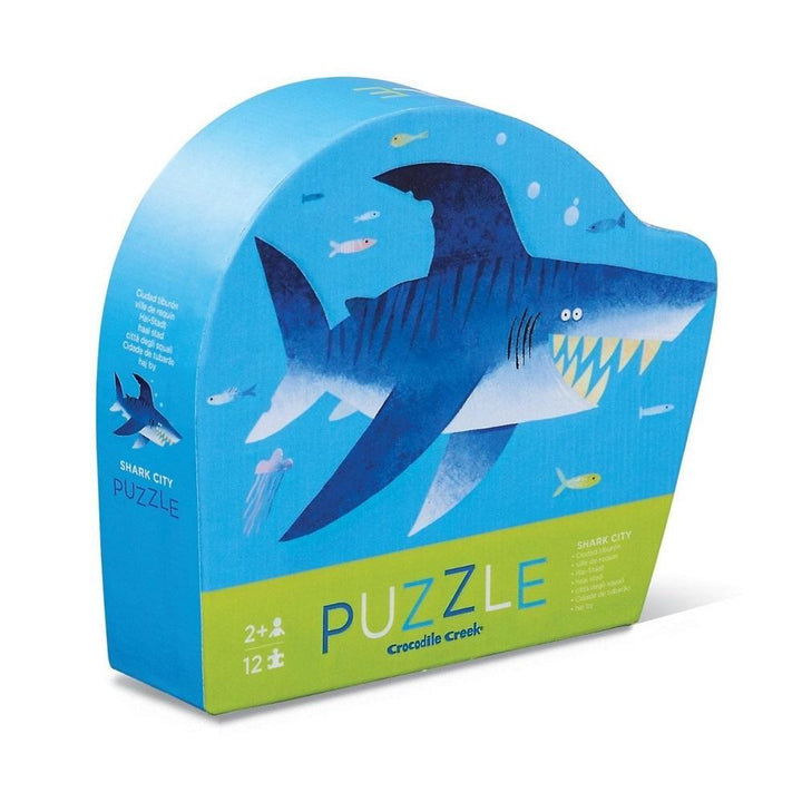 Crocodile Creek 12-Piece Mini Puzzle (Shark City)-Toys & Learning-Crocodile Creek-009739 SC-babyandme.ca