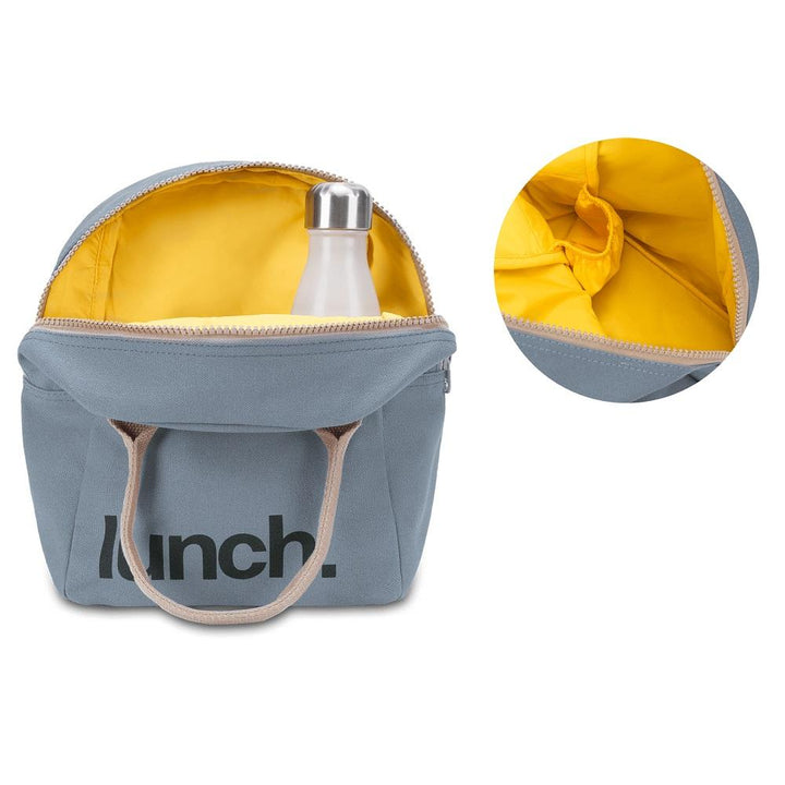 Fluf Zipper Lunch Bag (Lunch Blue)-Feeding-Fluf-026419 LB-babyandme.ca