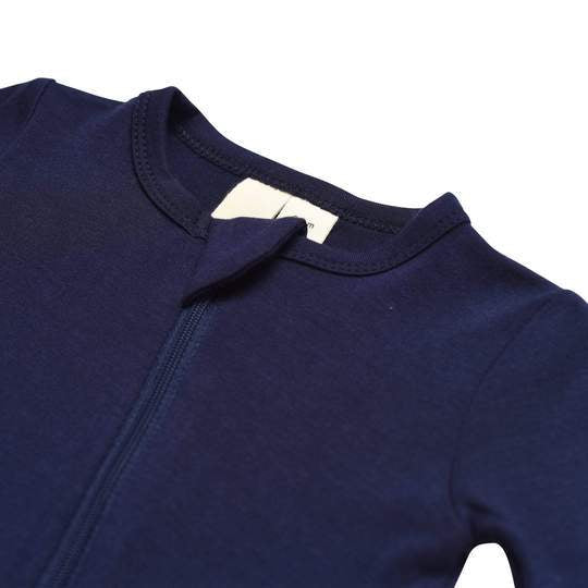 Kyte Baby Long Sleeve Zippered Romper (Navy)-Apparel-Kyte Baby--babyandme.ca