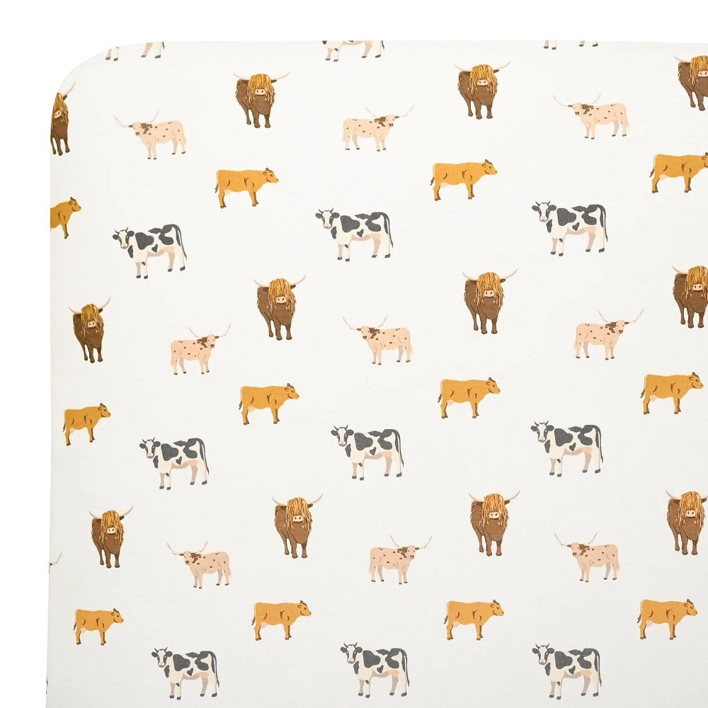 Kyte Baby Printed Crib Sheet (Moo)-Nursery-Kyte Baby-027964 MO-babyandme.ca