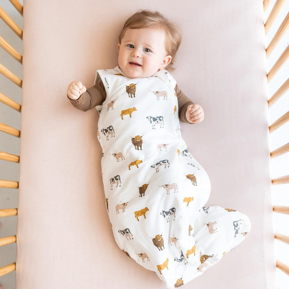 Kyte Baby Printed Sleep Bag 1 TOG (Moo)-Nursery-Kyte Baby--babyandme.ca