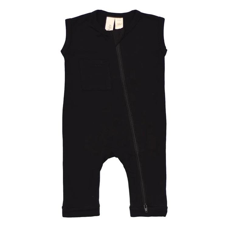 Kyte Baby Sleeveless Zippered Romper (Midnight)-Apparel-Kyte Baby--babyandme.ca