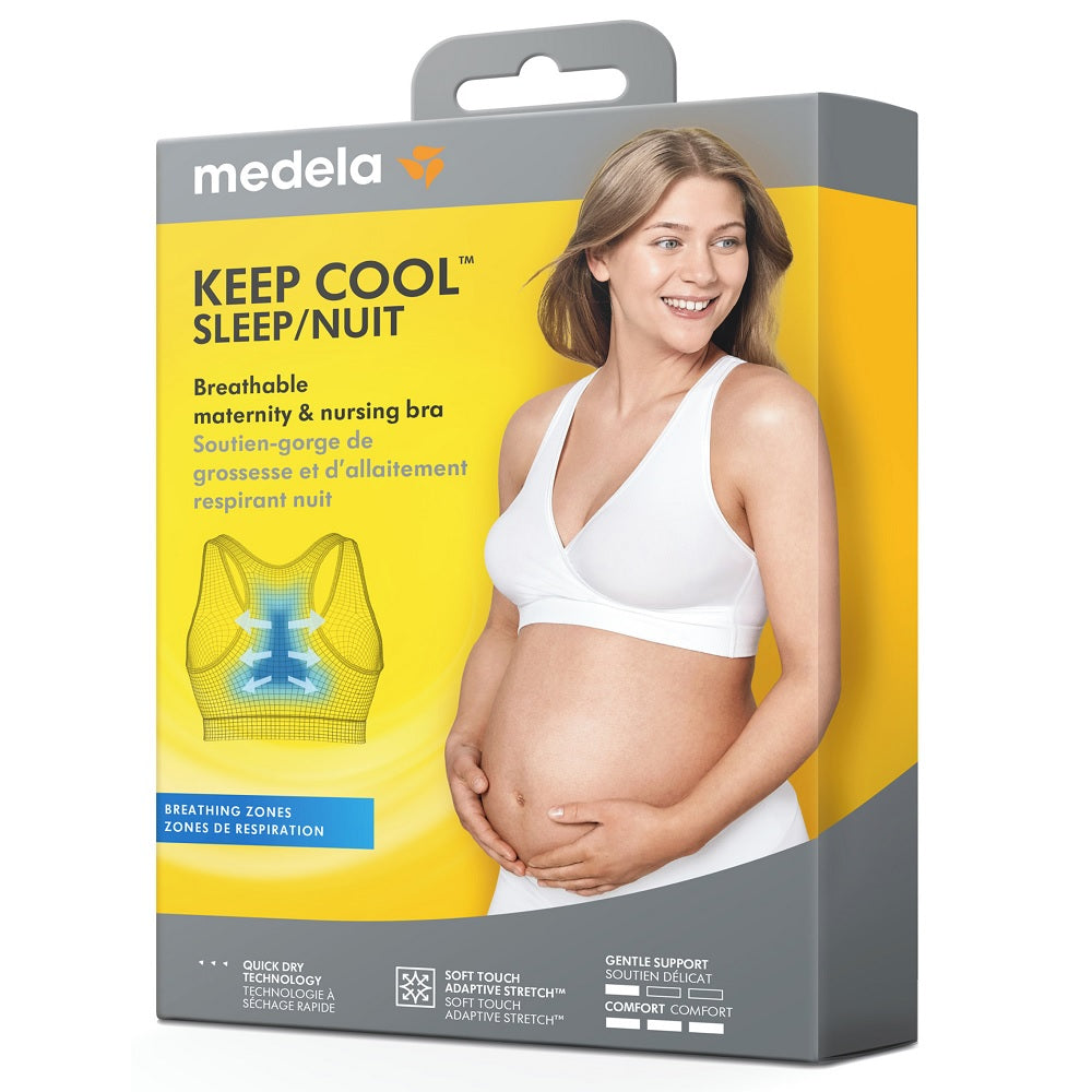 STAY COOL: Medela Keep Cool Sleep Breathable Nursing and Maternity Bra -  Black, Large