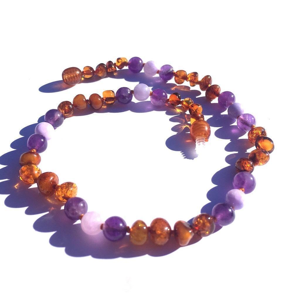 Momma Goose Baltic Amber Teething Necklace (Violet)-Health-Momma Goose-025049 VL-babyandme.ca