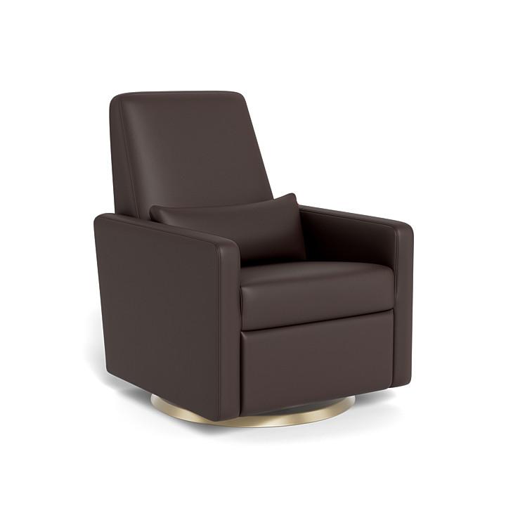 Monte Grano Swivel Glider Recliner (Gold Base) SPECIAL ORDER-Nursery-Monte Design-Enviroleather: Brown-011163 GD BN-babyandme.ca