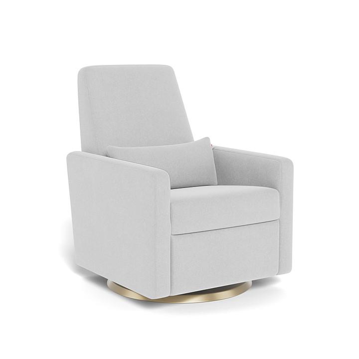 Monte Grano Swivel Glider Recliner (Gold Base) SPECIAL ORDER-Nursery-Monte Design-Performance Heathered: Ash-011163 GD AS-babyandme.ca