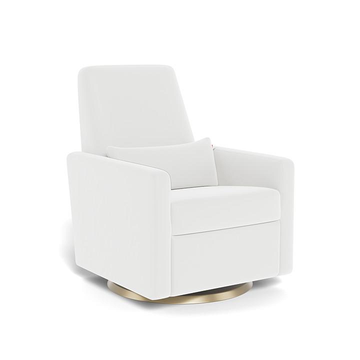 Monte Grano Swivel Glider Recliner (Gold Base) SPECIAL ORDER-Nursery-Monte Design-Performance Microfiber: White-011163 GD MW-babyandme.ca