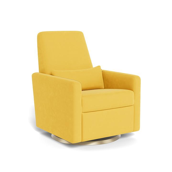 Monte Grano Swivel Glider Recliner (Gold Base) SPECIAL ORDER-Nursery-Monte Design-Performance Microfiber: Yellow-011163 GD MY-babyandme.ca