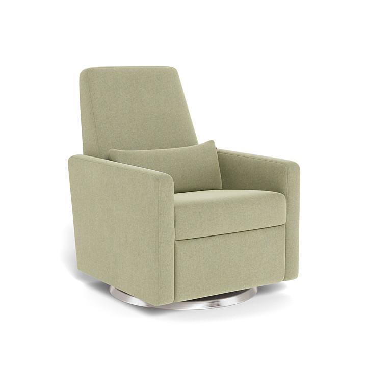 Monte Grano Swivel Glider Recliner (Stainless Steel Base) SPECIAL ORDER-Nursery-Monte Design-Performance Heathered: Sage Green-011163 SS SG-babyandme.ca