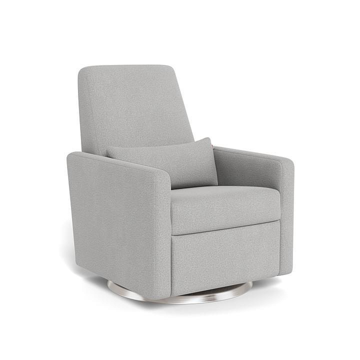 Monte Grano Swivel Glider Recliner (Stainless Steel Base) SPECIAL ORDER-Nursery-Monte Design-Performance Weave: Cloud Grey-011163 SS CG-babyandme.ca