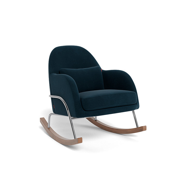 Monte Jackie Rocker (Chrome Frame) SPECIAL ORDER-Nursery-Monte Design-Performance Velvet: Navy Velvet-026057 CM NV-babyandme.ca