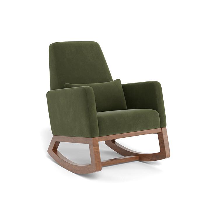 Monte Joya Rocker (Walnut Base) SPECIAL ORDER-Nursery-Monte Design-Performance Velvet: Moss Green Velvet-011167 WN MV-babyandme.ca