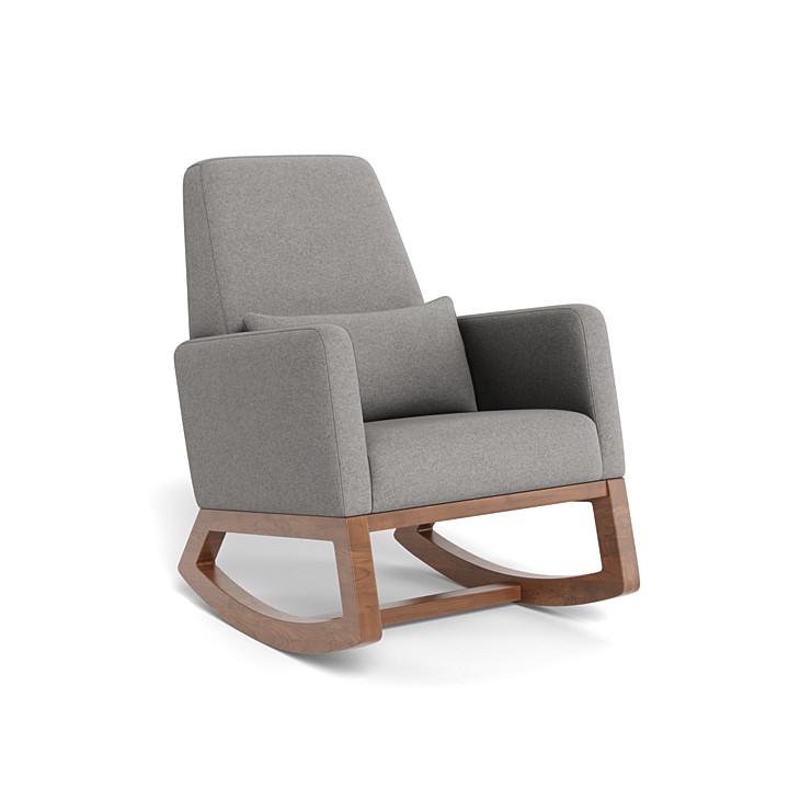 Monte Joya Rocker (Walnut Base) SPECIAL ORDER-Nursery-Monte Design-Premium Wool: Light Grey Italian Wool-011167 WN LG-babyandme.ca