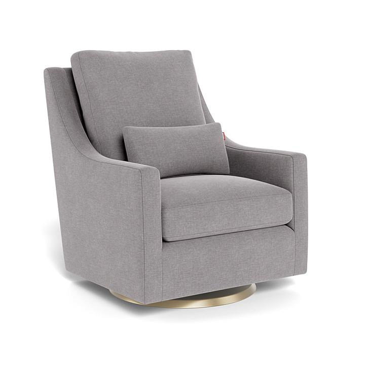 Monte Vera Swivel Glider (Gold Base) SPECIAL ORDER-Nursery-Monte Design-Performance Heathered: Pebble Grey-025685 GD PB-babyandme.ca