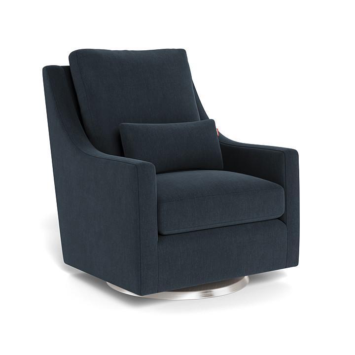 Monte Vera Swivel Glider (Stainless Steel Base) SPECIAL ORDER-Nursery-Monte Design-Performance Heathered: Deep Navy-025685 SS NY-babyandme.ca