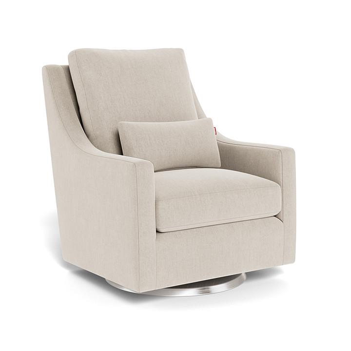 Monte Vera Swivel Glider (Stainless Steel Base) SPECIAL ORDER-Nursery-Monte Design-Performance Heathered: Dune-025685 SS DN-babyandme.ca