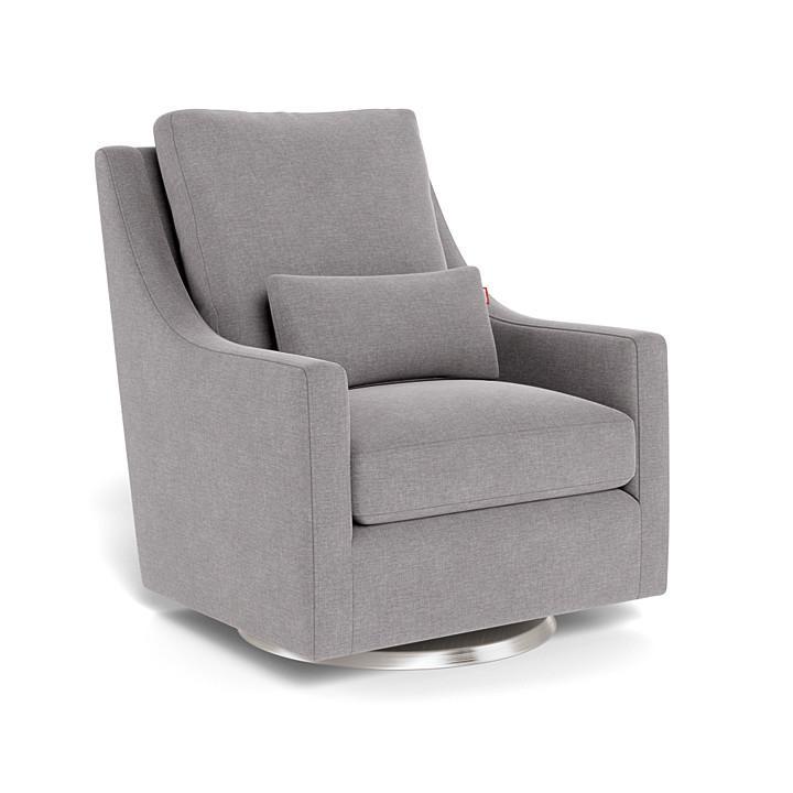 Monte Vera Swivel Glider (Stainless Steel Base) SPECIAL ORDER-Nursery-Monte Design-Performance Heathered: Pebble Grey-025685 SS PB-babyandme.ca