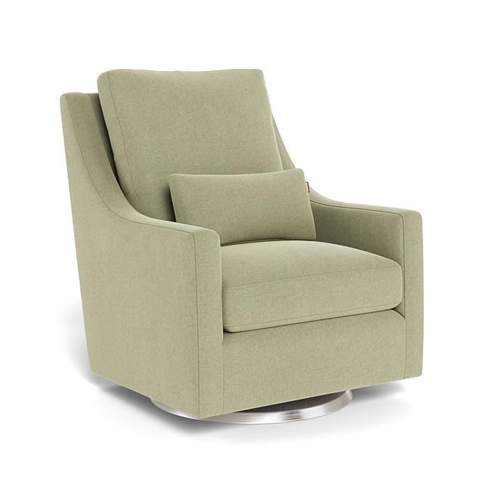 Monte Vera Swivel Glider (Stainless Steel Base) SPECIAL ORDER-Nursery-Monte Design-Performance Heathered: Sage Green-025685 SS SG-babyandme.ca