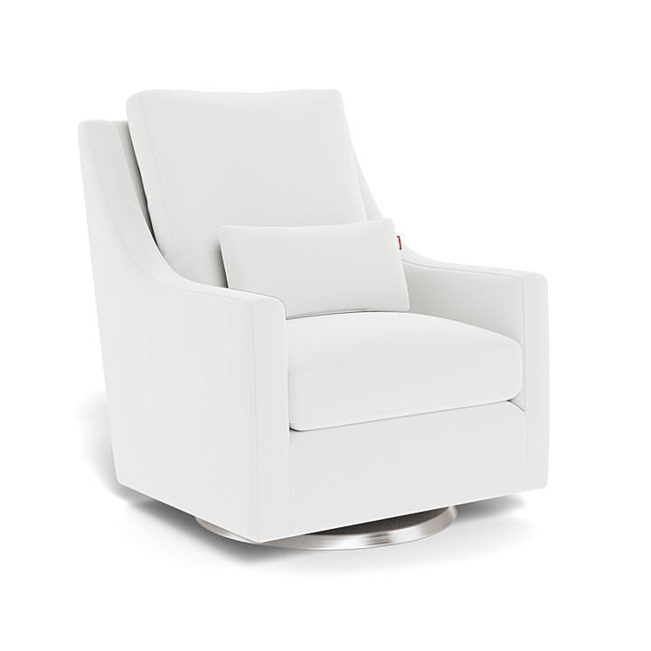 Monte Vera Swivel Glider (Stainless Steel Base) SPECIAL ORDER-Nursery-Monte Design-Performance Microfiber: White-025685 SS MW-babyandme.ca