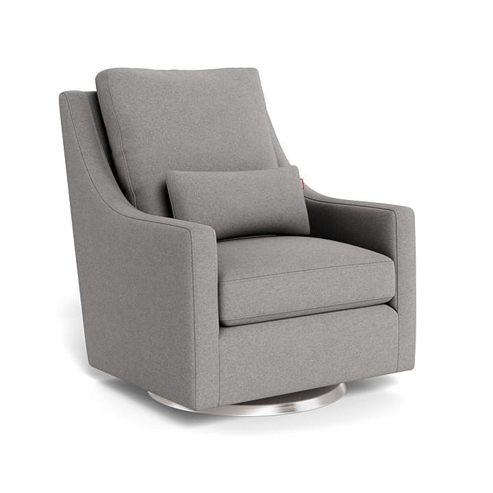 Monte Vera Swivel Glider (Stainless Steel Base) SPECIAL ORDER-Nursery-Monte Design-Premium Wool: Light Grey Italian Wool-025685 SS LG-babyandme.ca