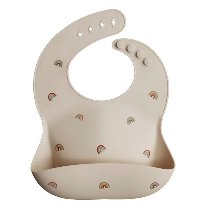 Mushie Silicone Baby Bib (Rainbows)-Feeding-Mushie-028661 RB-babyandme.ca