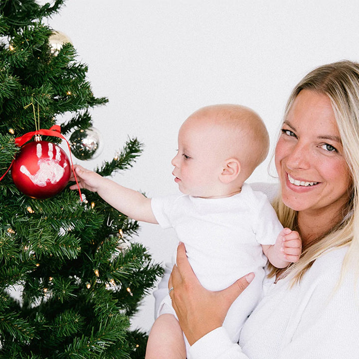 Pearhead Babyprints Ball Ornament (Red)-Nursery-Pearhead-025497 RB-babyandme.ca