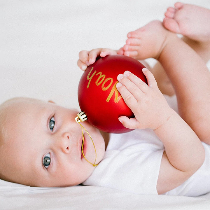 Pearhead Babyprints Ball Ornament (Red)-Nursery-Pearhead-025497 RB-babyandme.ca