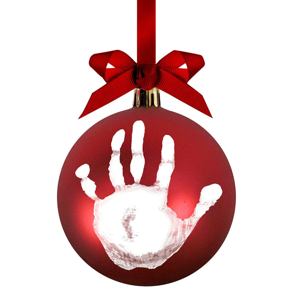 Pearhead Babyprints Ball Ornament (Red)-Nursery-Pearhead-025497 RB-babyandme.ca