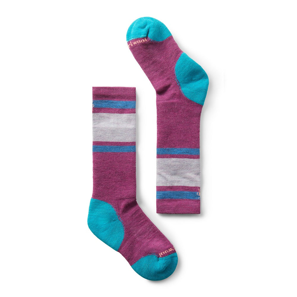 SmartWool Wintersport Full Cushion OTC Socks 1-Pack (Meadow Mauve Stripe)-Apparel-SmartWool--babyandme.ca