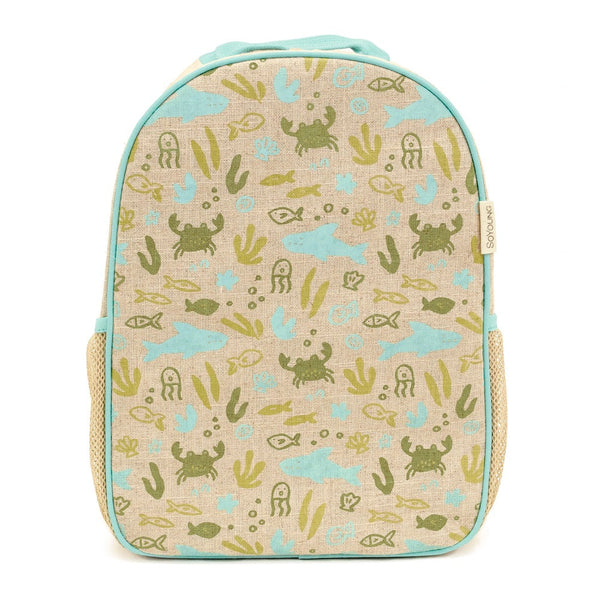 SoYoung Eco Linen Toddler Backpack Wee Gallery Alligator