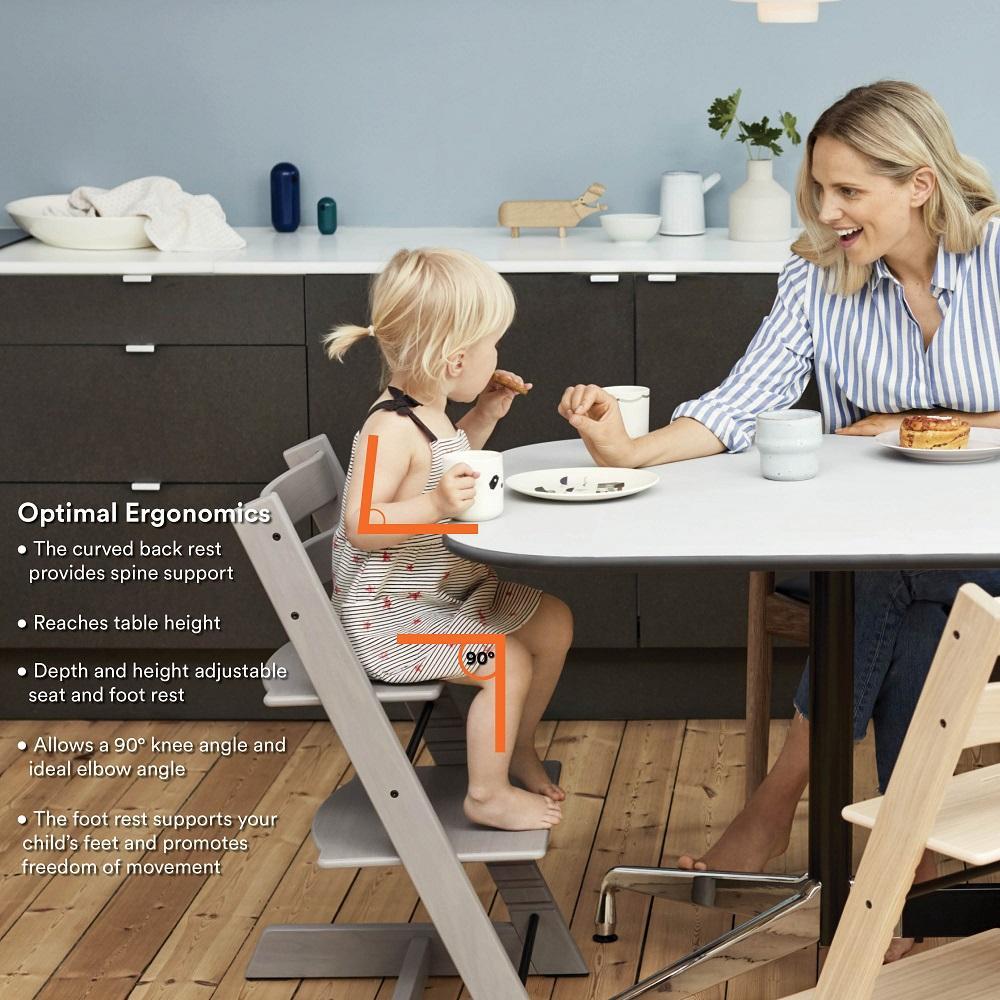 Stokke® Tripp Trapp® High Chair & Cushion with Stokke Tray (Black/Nordic  Grey)
