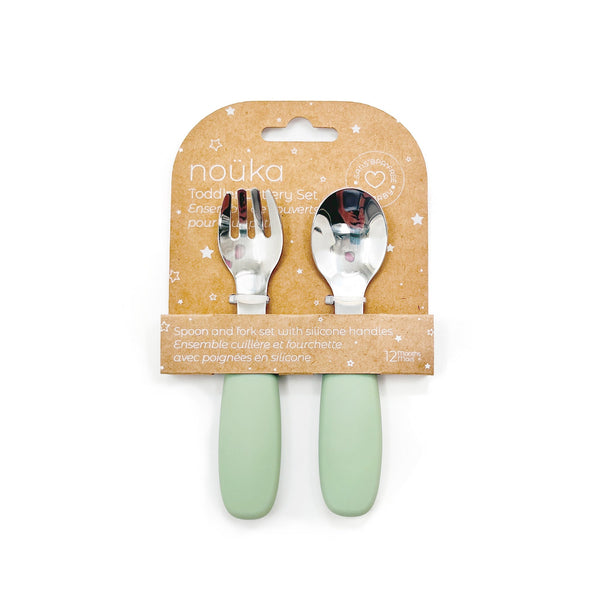 noüka Toddler Cutlery Set (Leaf)-Feeding-noüka-031722 LF-babyandme.ca